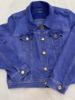 Lilly Pulitzer Royal Blue Denim Jacket with Gold Buttons XL